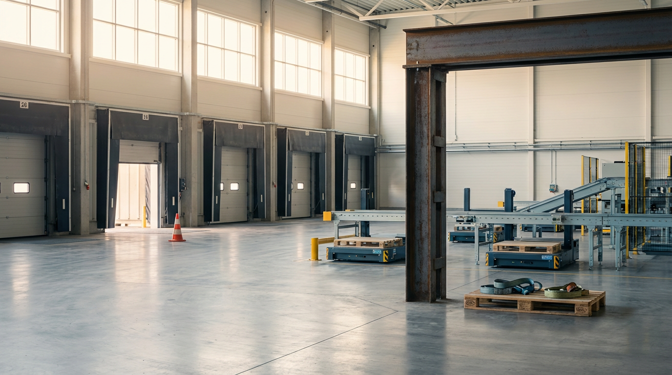 Warehouse and distribution facility used for logistics, storage and transport operations.