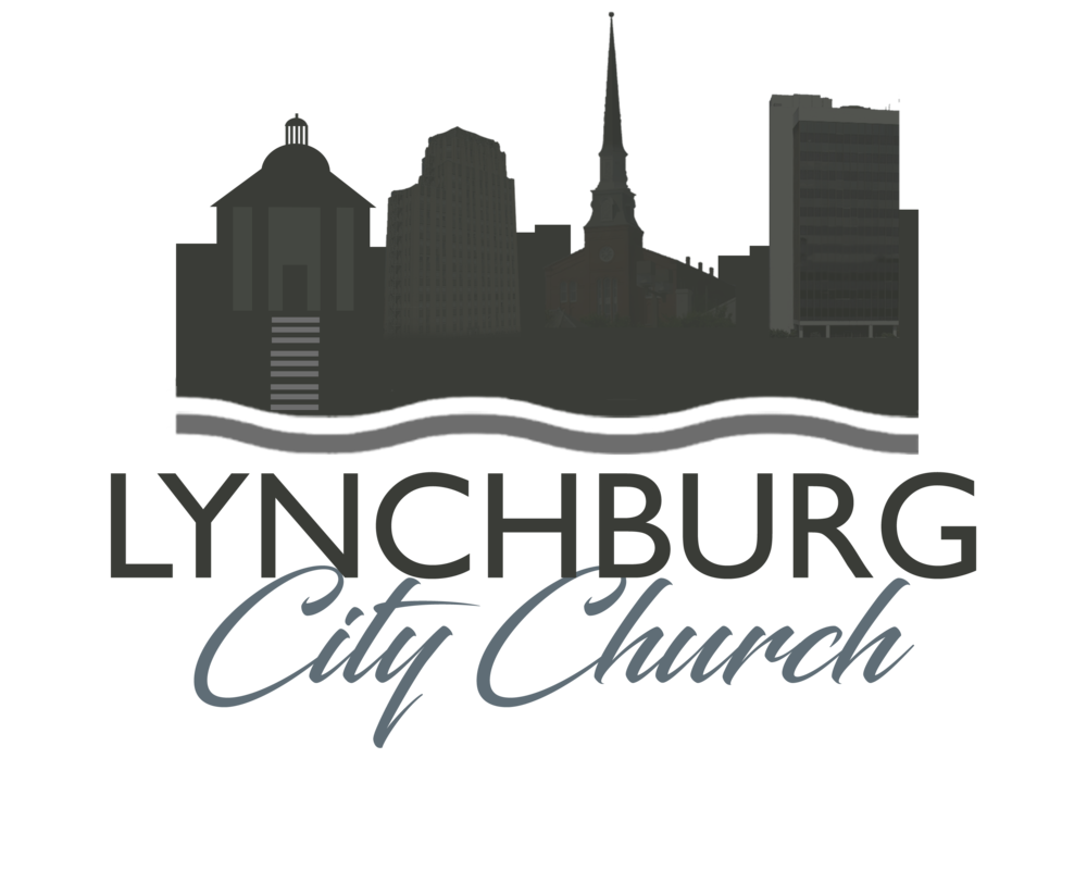 Silhouette of a cityscape with various buildings including a church with a steeple, and modern skyscrapers, against a dark background.