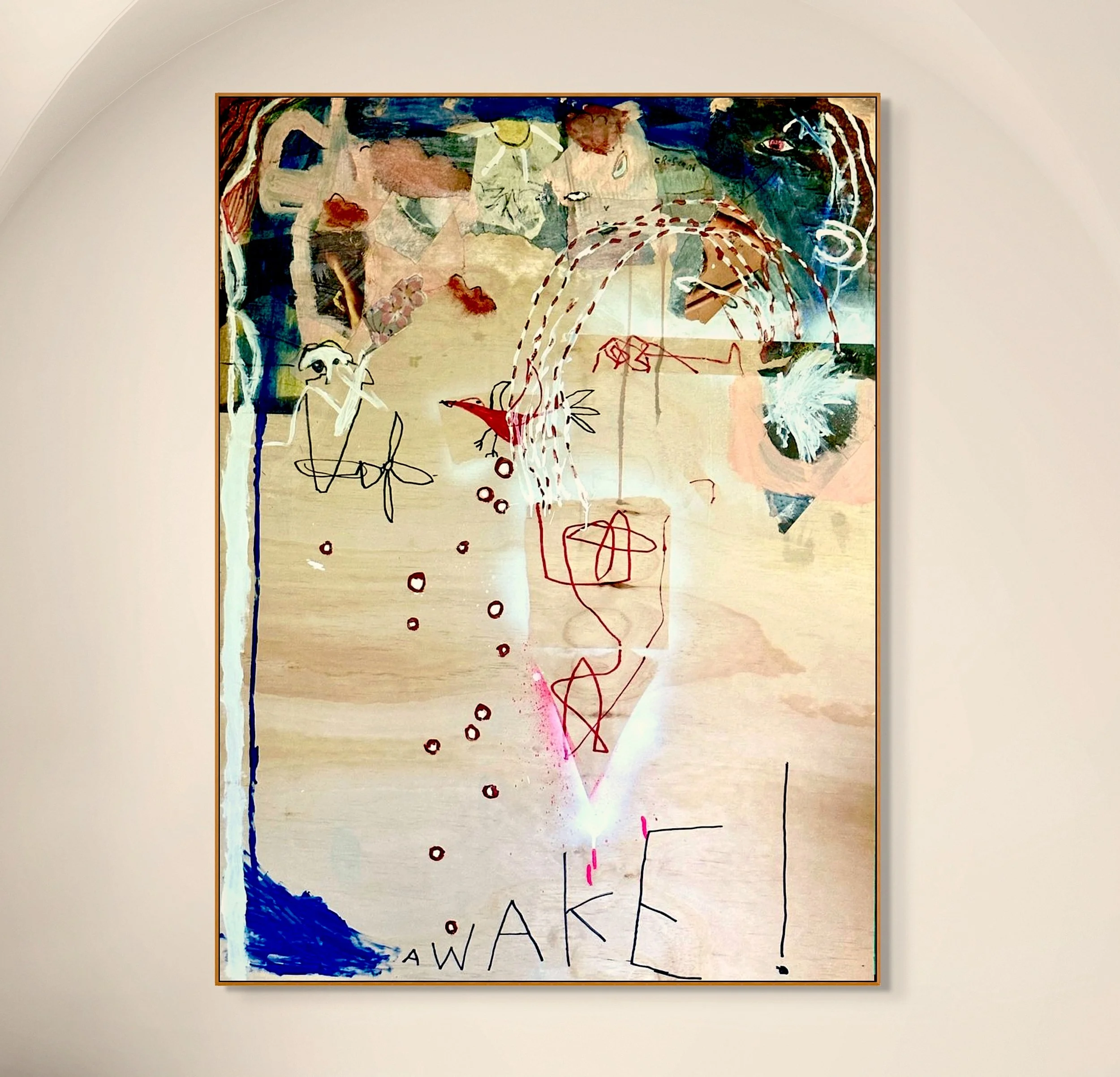 CAUSE MY BRAIN'S NEVER PUSHING THE BRAKES
154 x 92
Mixed Media and Collage on Ply