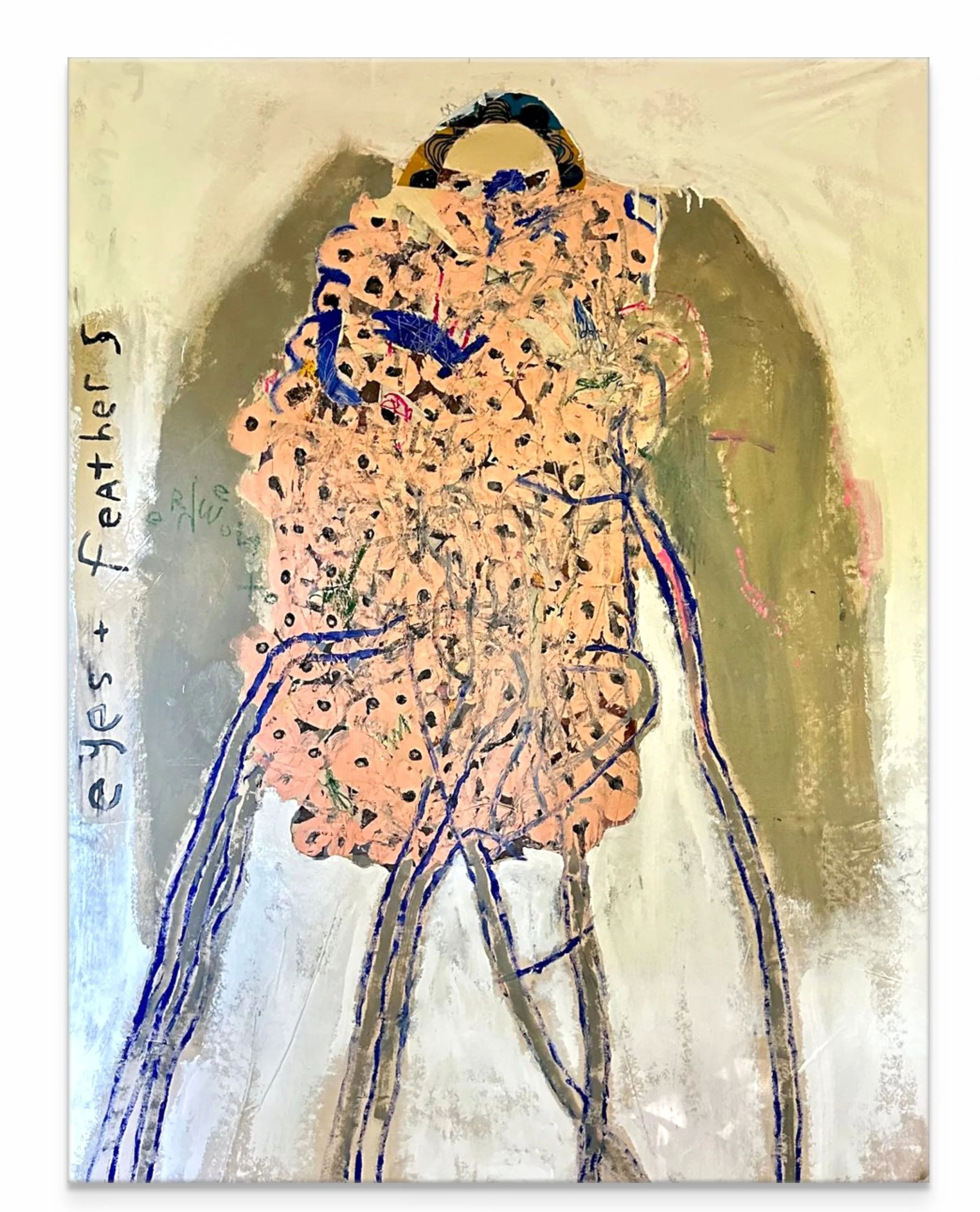 THE VERB IN EYES AND FEATHERS / SOLD
160 x 110
Mixed Media on Canvas