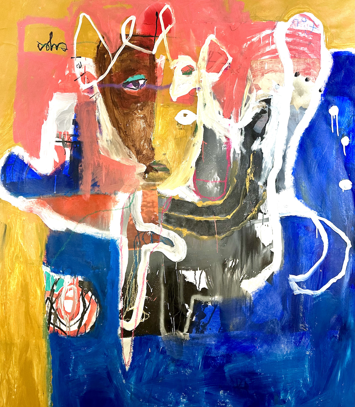 RAPTURE IN BLUE EYE SHADOW / SOLD
160 x 150
Mixed Media on Canvas