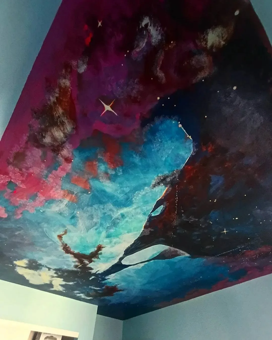 Acrylic on Ceiling Drywall 10'x10' 