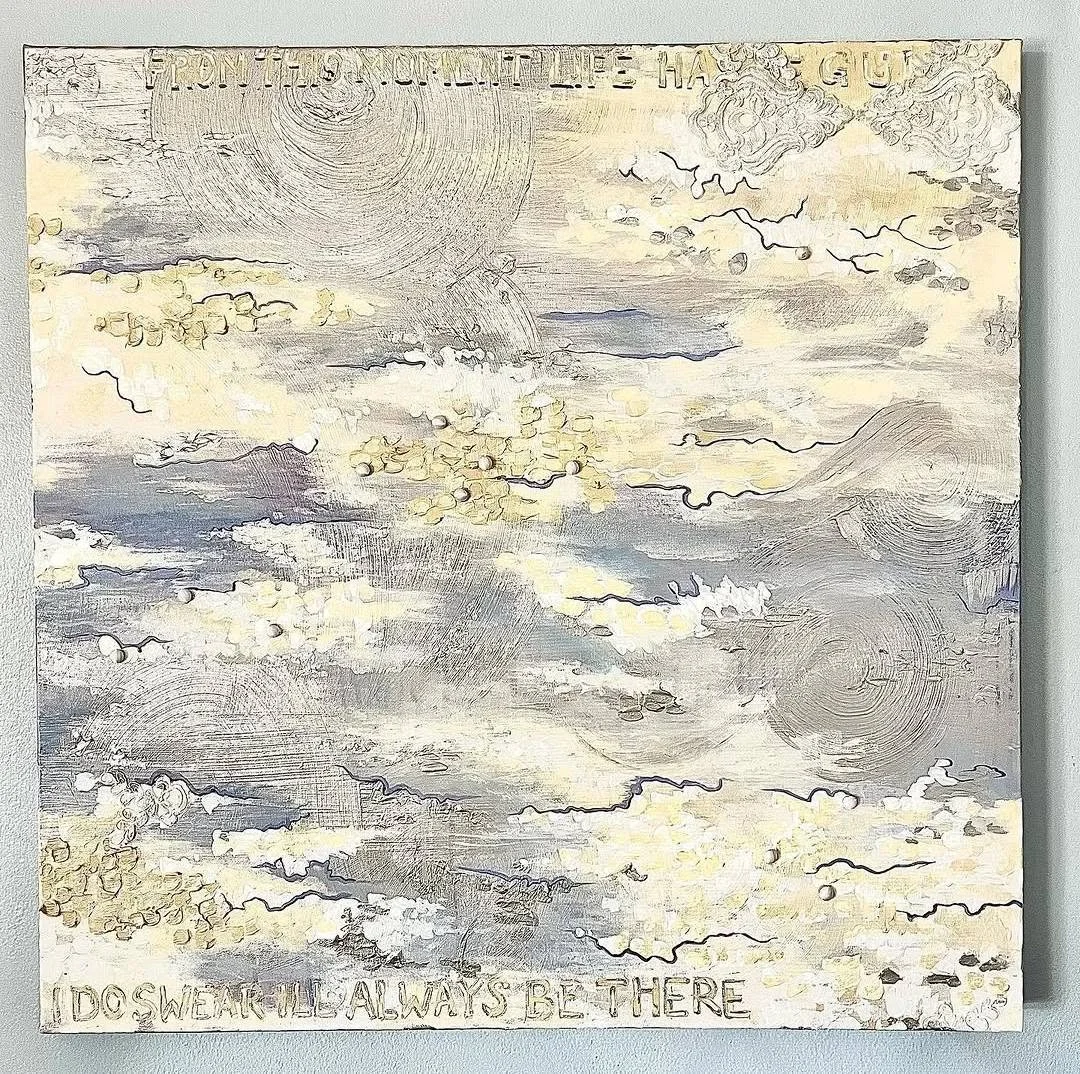 Acrylic and Textile on Hand-Stretched Canvas 36"x36"