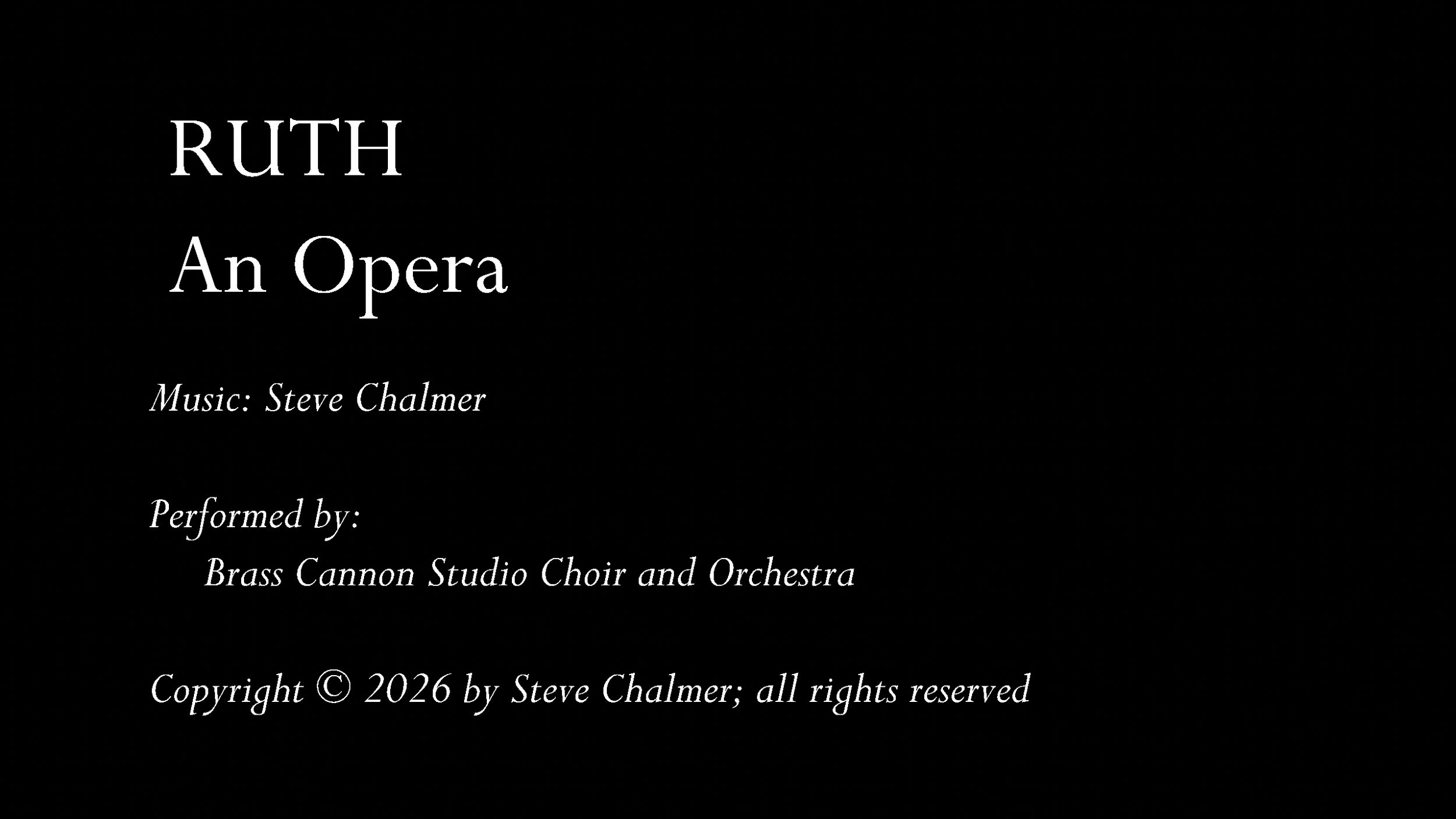 Ruth: an Opera