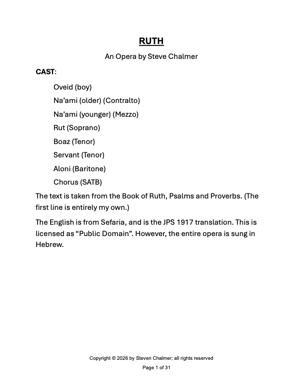 Ruth Opera Book
