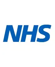 NHS logo in blue on a white background.