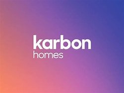 Karbon Homes logo on a gradient background