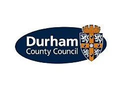 Durham County Council logo with a shield and a castle emblem.