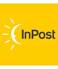 Yellow background with a white sun and the black text 'InPost'