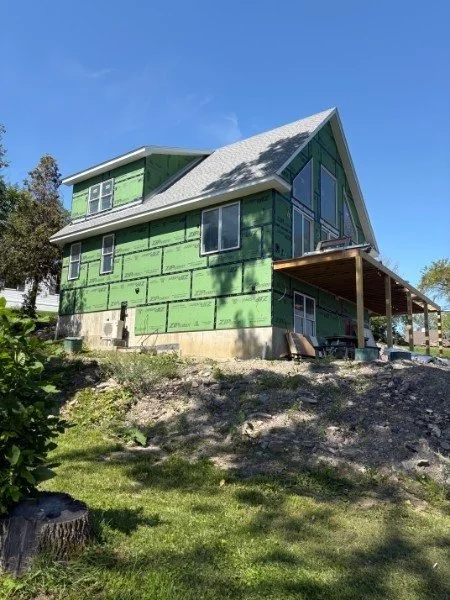 New build with covered porch