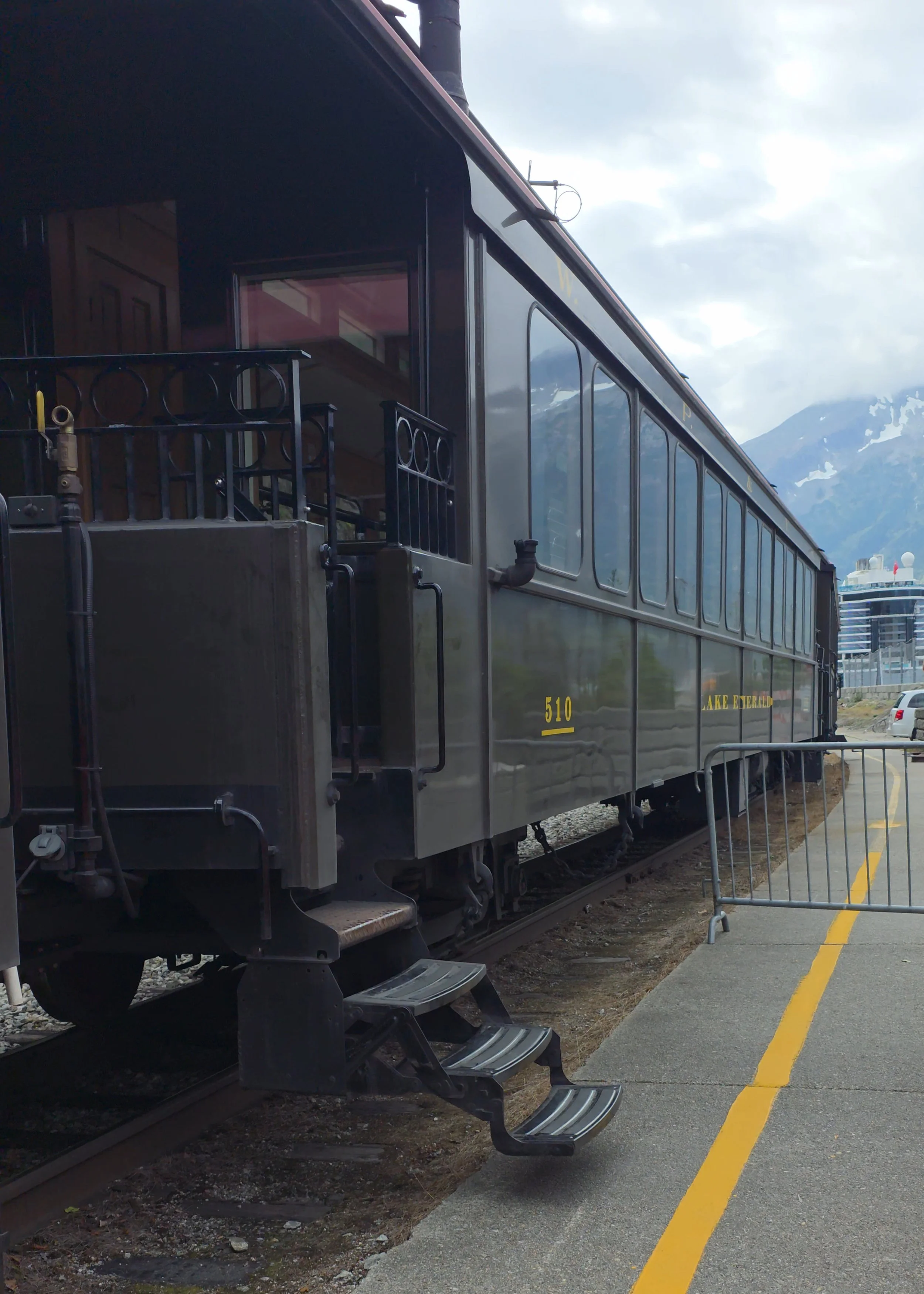 One of the White Pass Railway cars, Skagway, Alaska