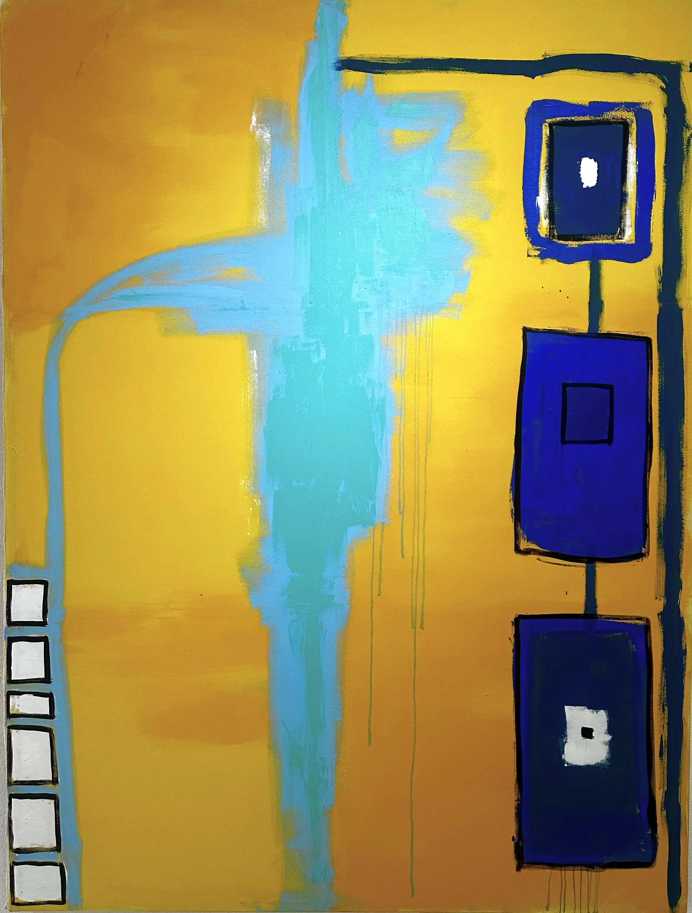 Agua con cubitos
Acrílico sobre lienzo · 150 × 200 cm