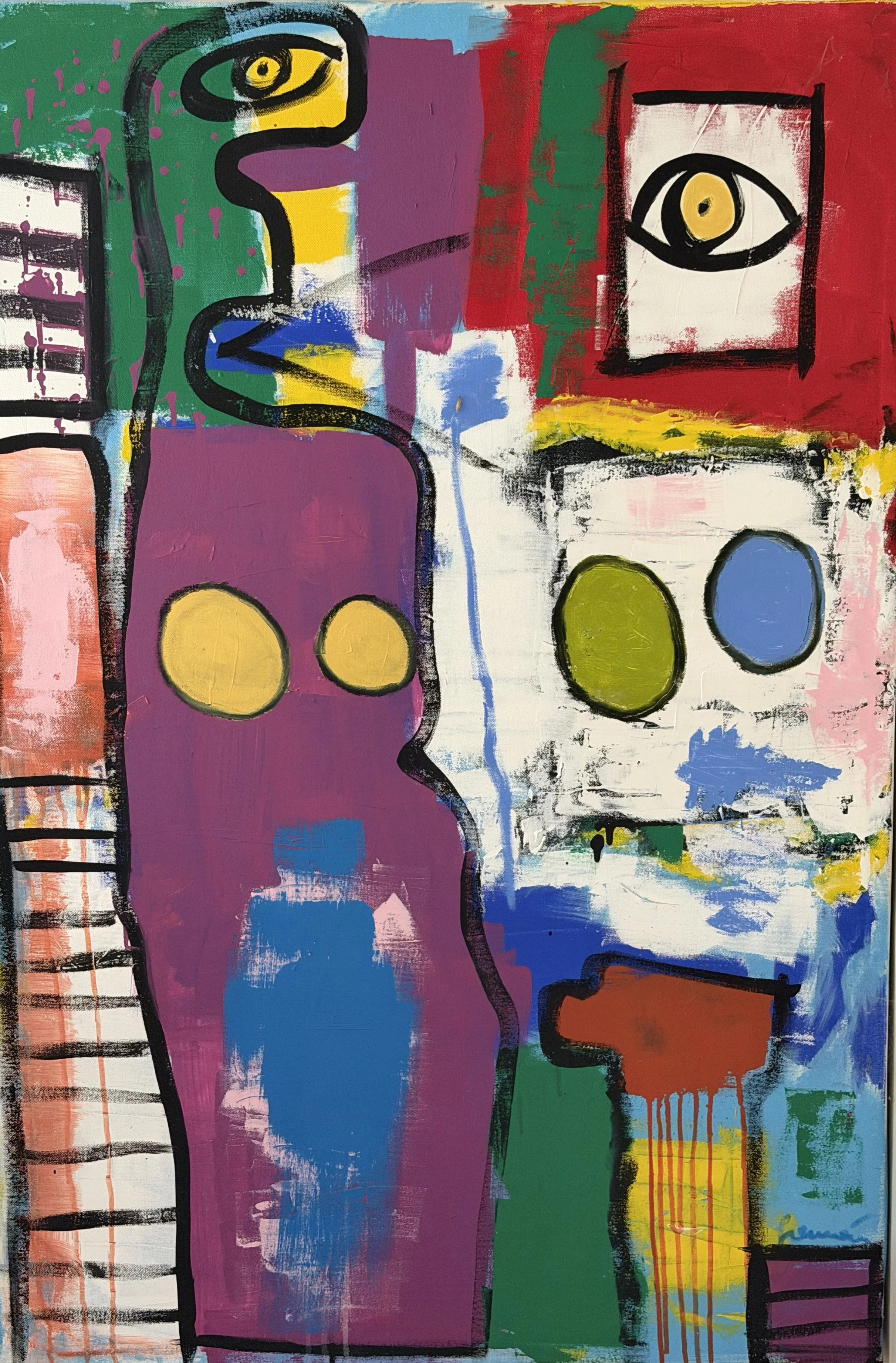 Ellos
Técnica mixta — acrílico y óleo sobre lienzo · 120 × 80 cm