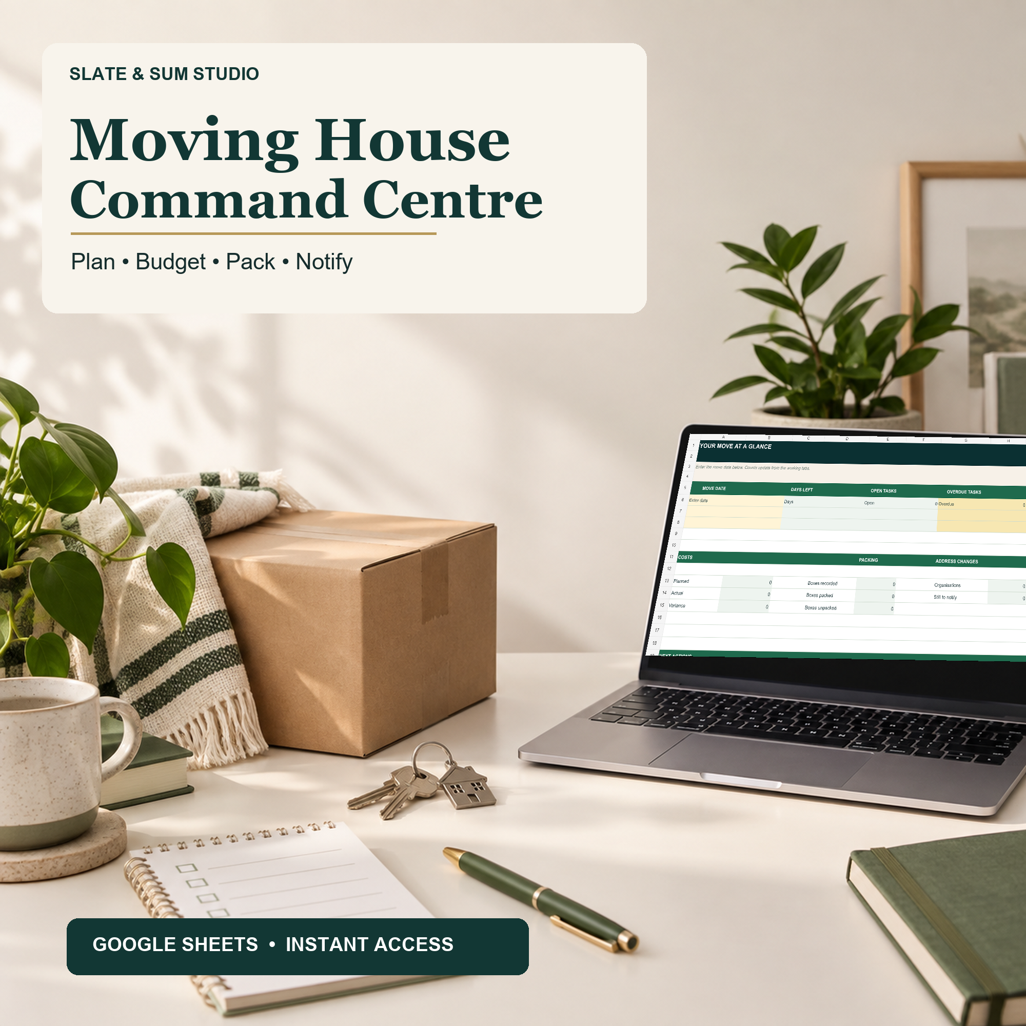 UK Moving House Command Centre spreadsheet preview