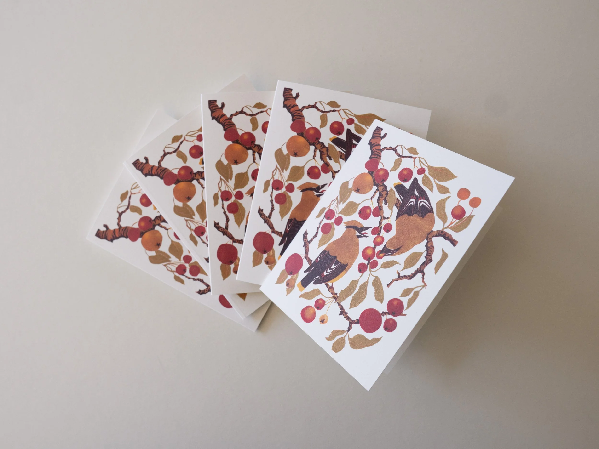 Waxwings Greeting Card Pack