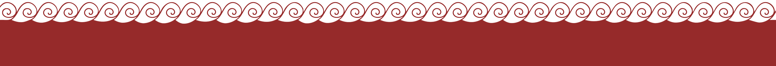 Decorative border with red wave pattern.