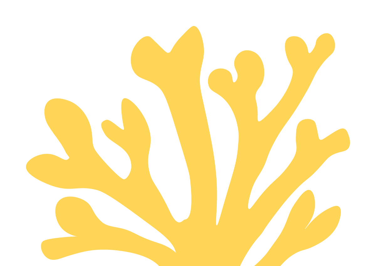 Yellow stylized coral against black background.