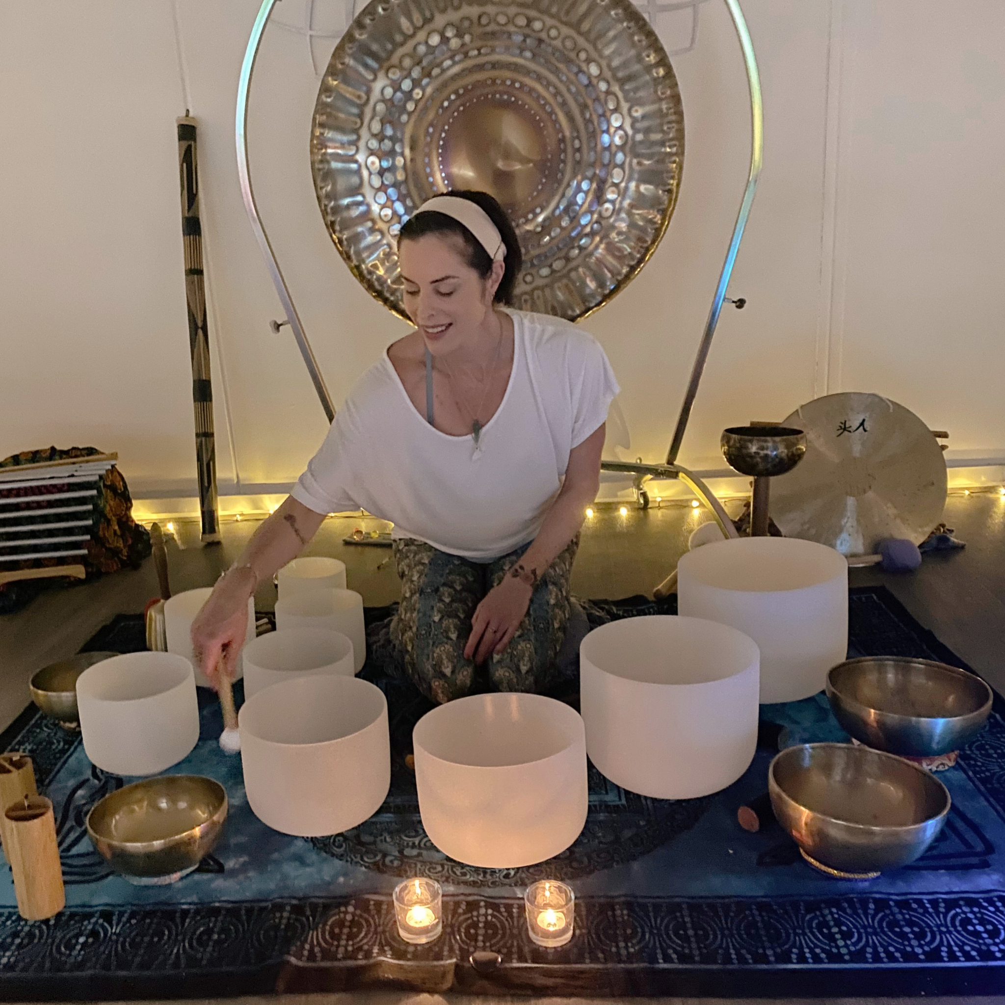 Natalie Grace facilitating a sound healing session