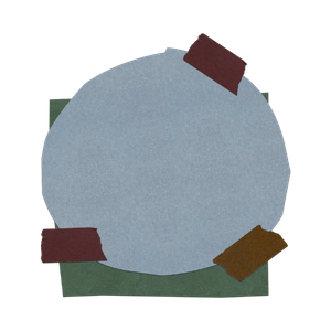 Empty round paper with four colored sticky notes around the edges