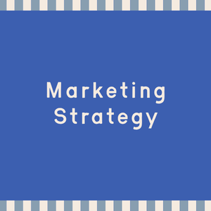 Blue background with white text reading "Marketing Strategy"