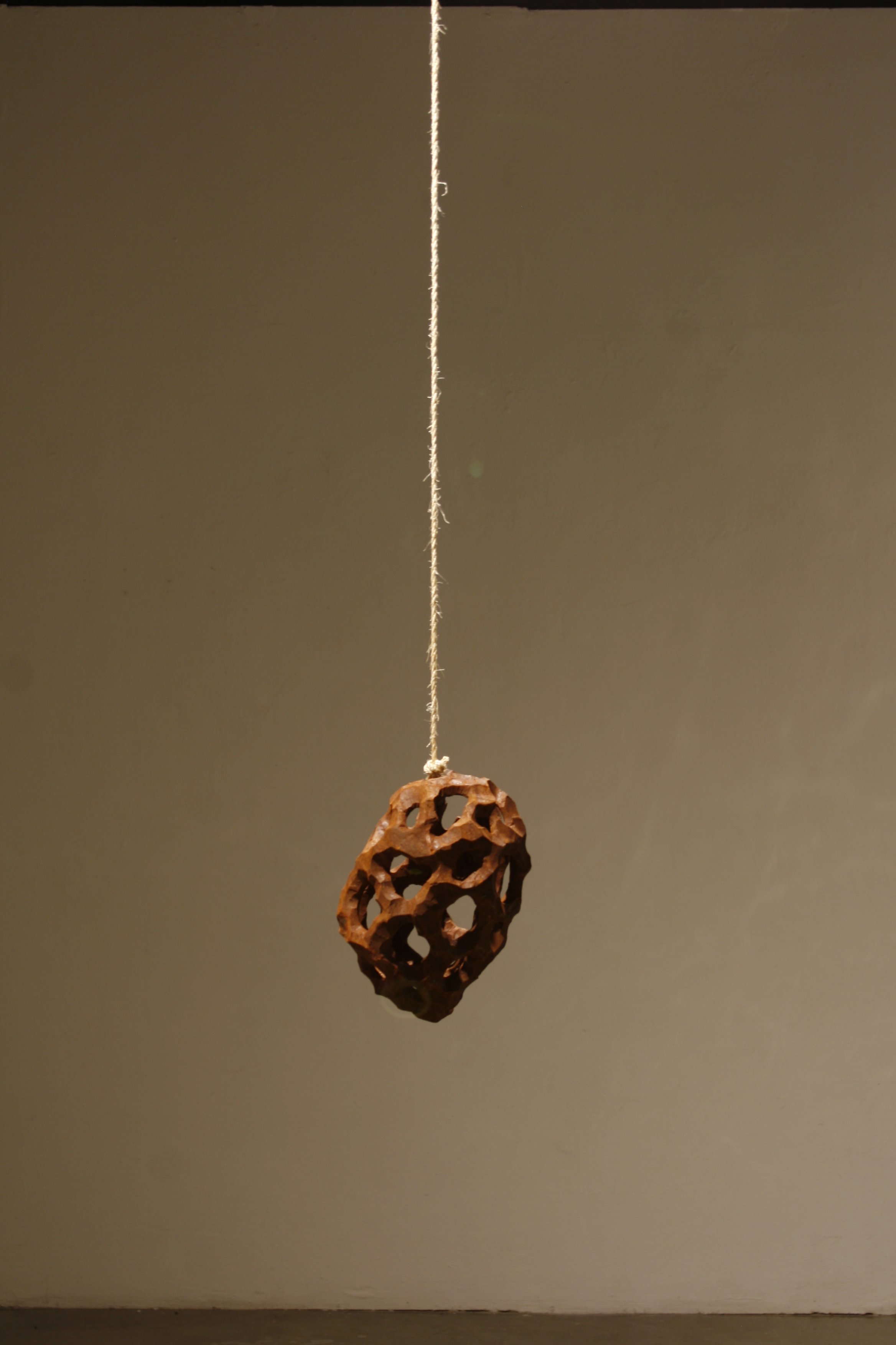 Untitled- Cast Iron, Natural Fiber Rope, Rust, 13"x9"x9"2024