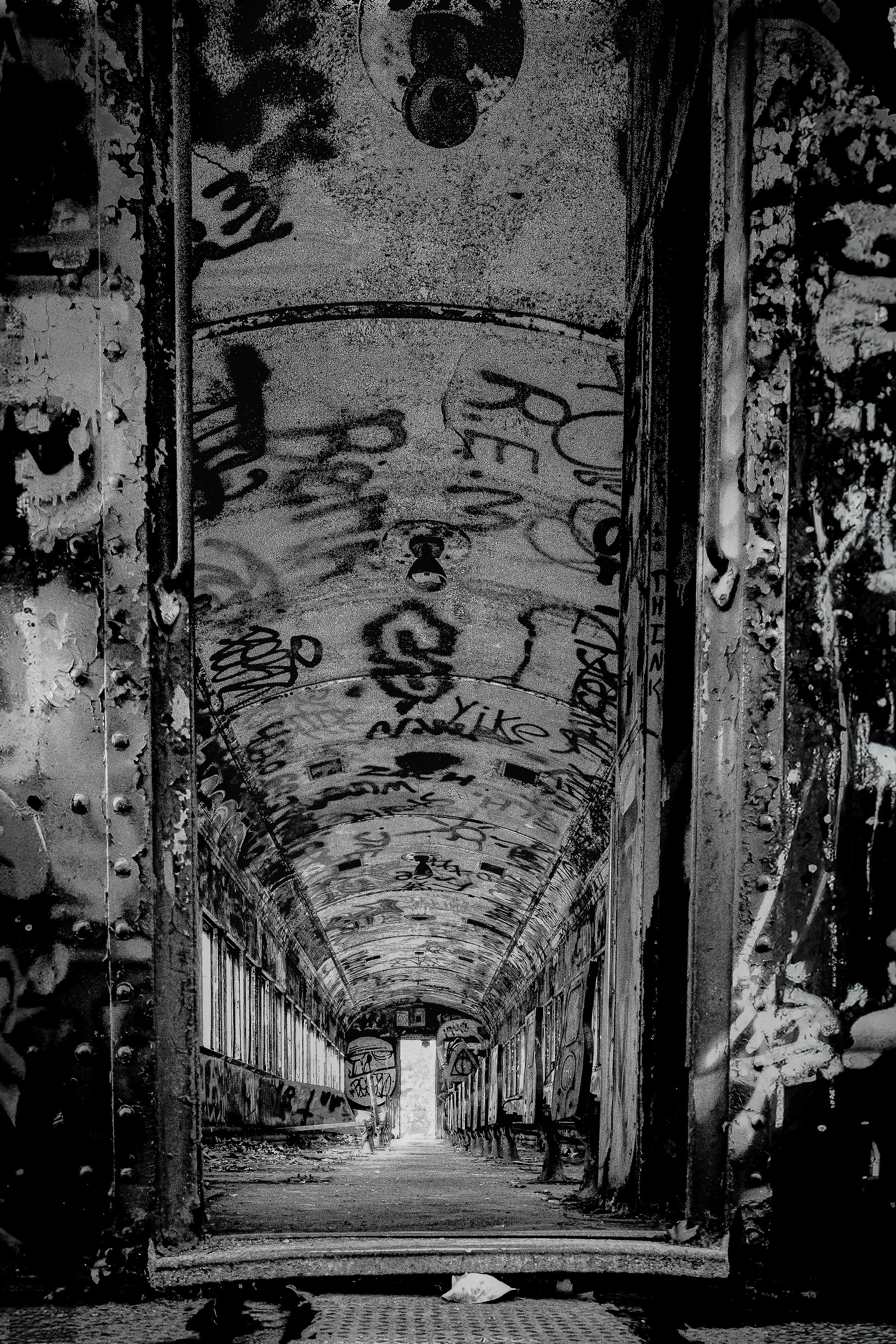 Graffiti Train Car — Black & White Fine Art Print
