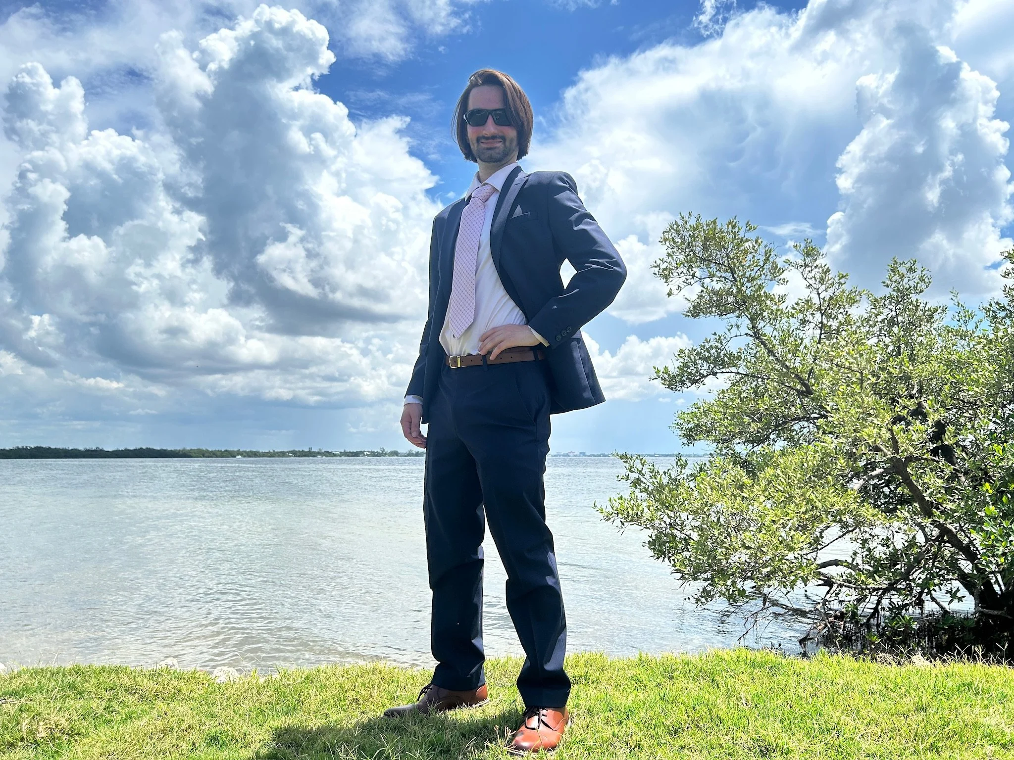 Ocean Fitts, Democratic candidate for Florida House District 71, on the Manatee County shoreline.