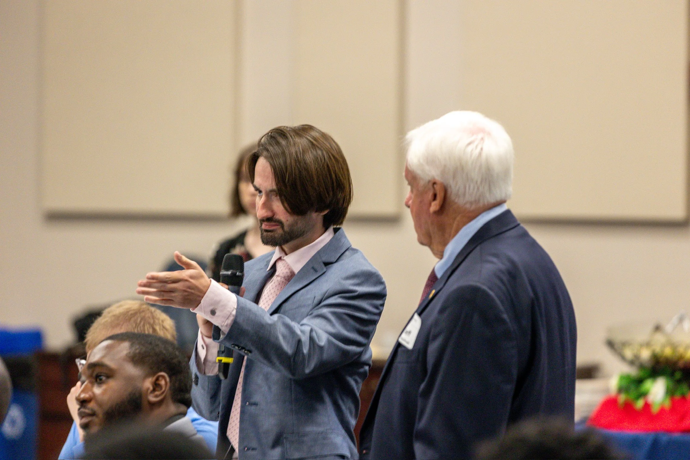 Ocean Fitts speaking at a community forum in Manatee County.