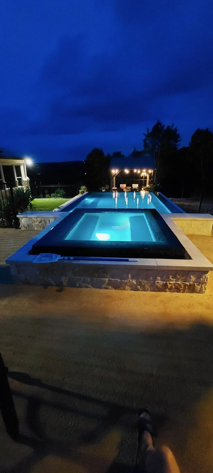 A gorgeous pool in the Central Texas area buildt by Owner Lee Chapa of Manifest Pools