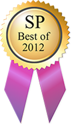 Gold “SP Best of 2012” award badge with purple ribbons