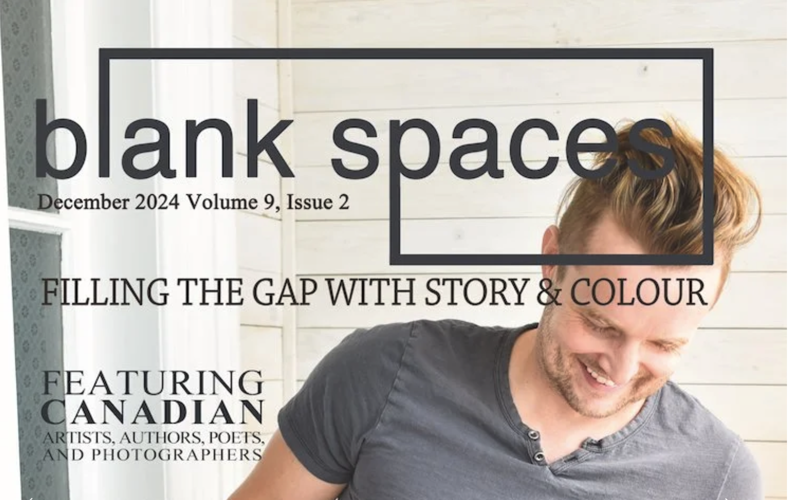 the top half of the cover of the December 2024 issue of Blank Spaces magazine