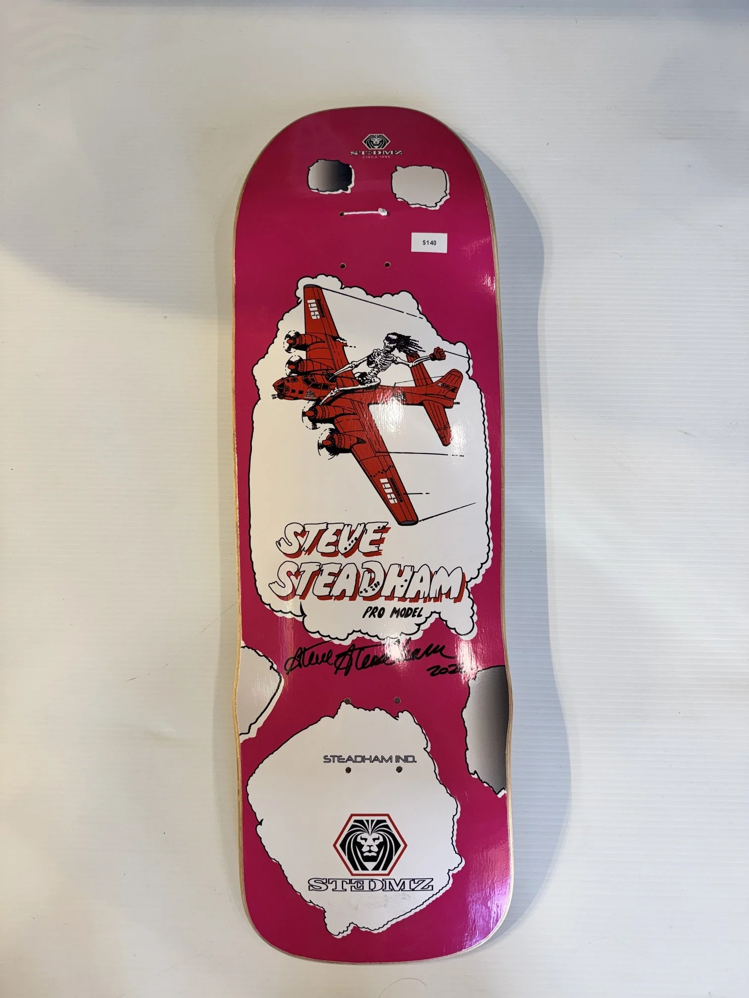 Signed Steve Steadham skateboard deck