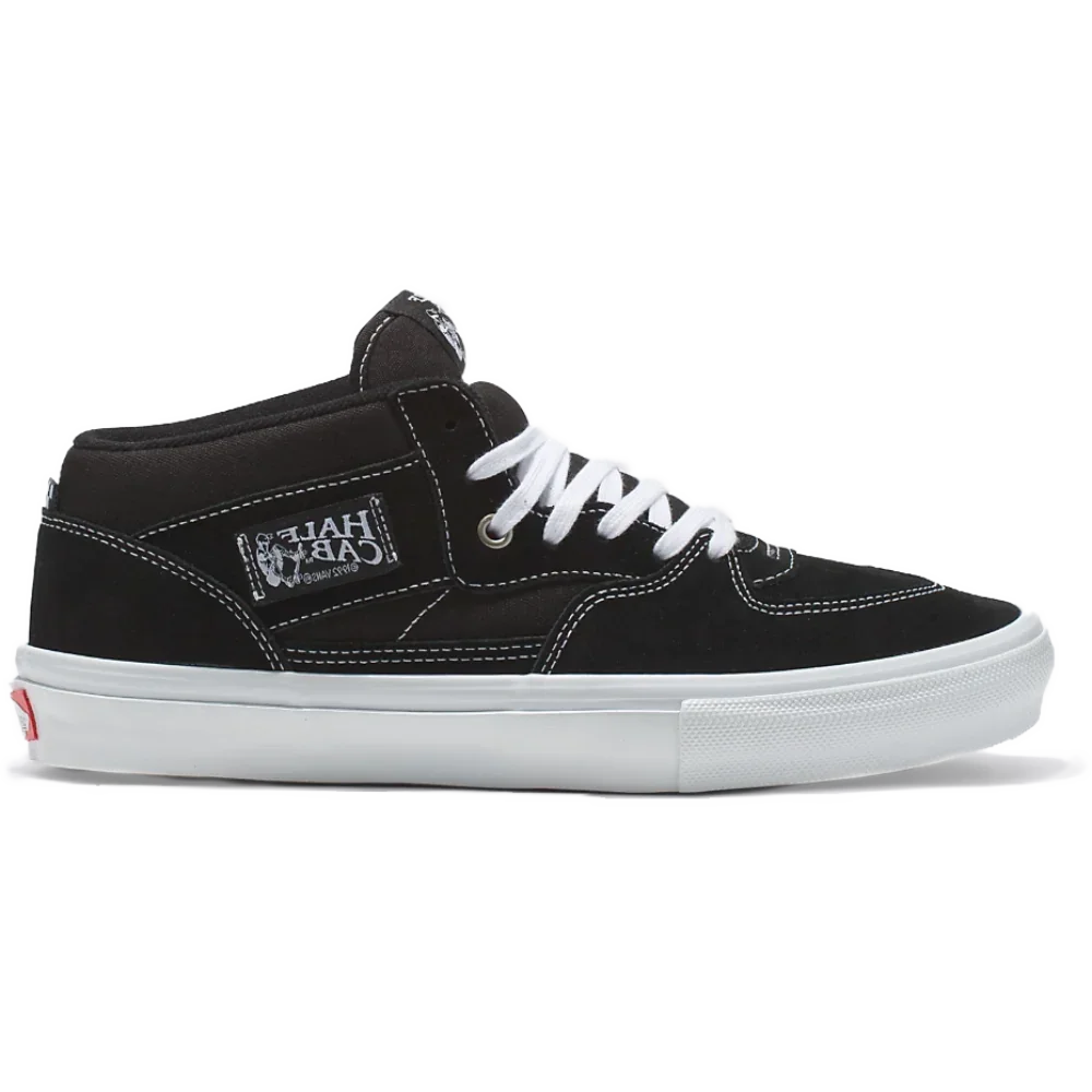VansHalfCabSkateBlack_WhiteShoesSide.webp