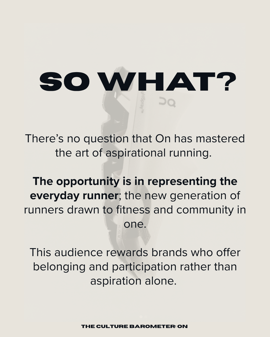 On Running: Summary