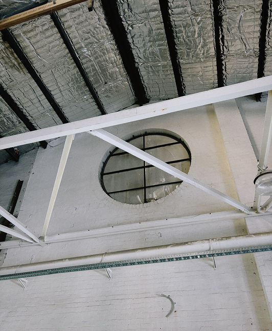 Exposed beams and windows at Insitu Group, Port Melbourne.