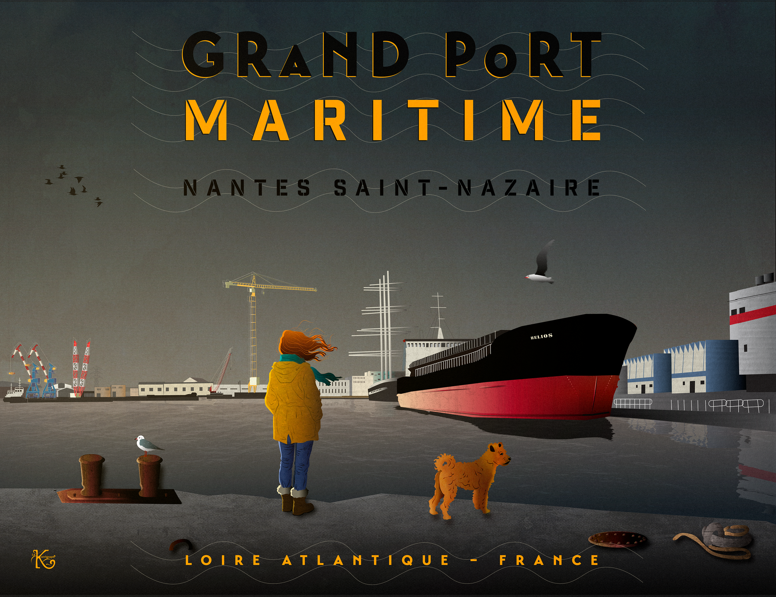 Affiche port de Saint-Nazaire, Le Bassin de Penhoët