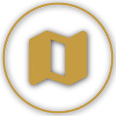 Gold Microsoft Office logo on black background