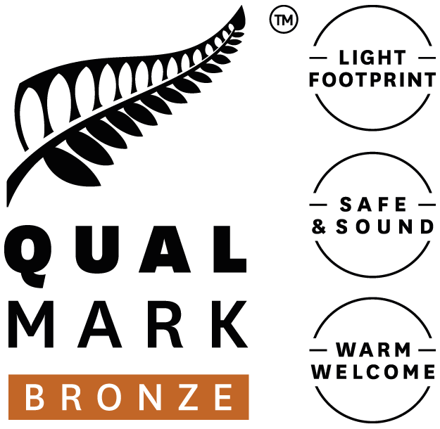 A label indicating the product is a bronze quality mark for eco-friendly NZ tourism.