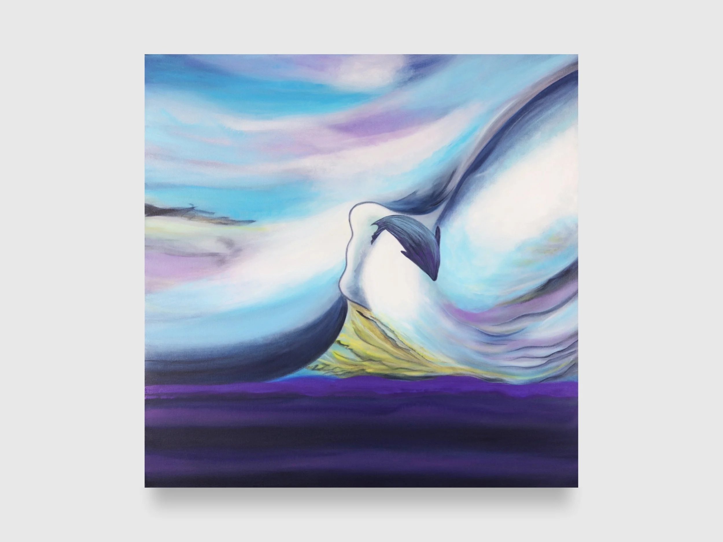 Under the Ice, 2024. Acrylic on canvas — 36 x 36 x 1.5 in.