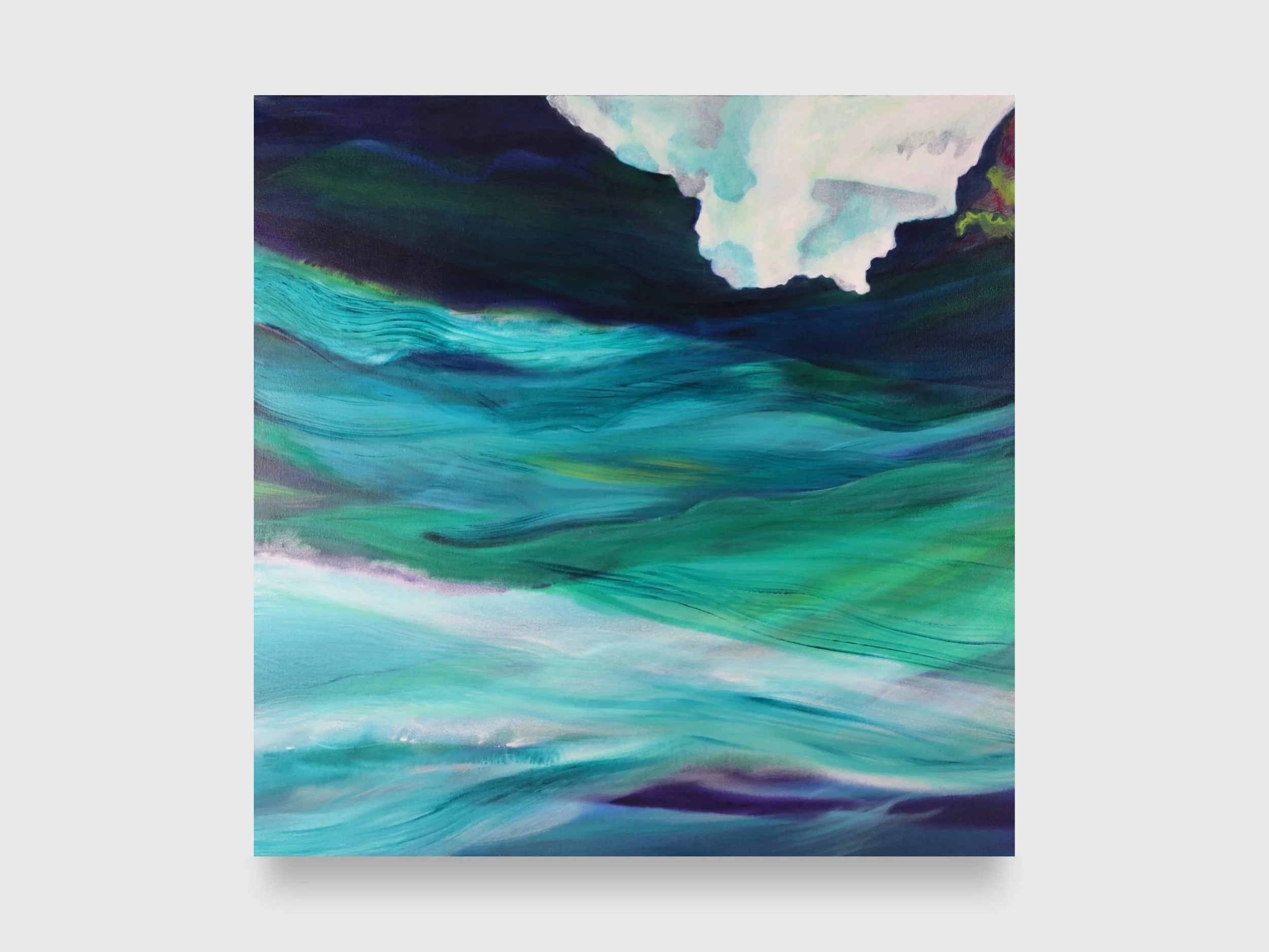 Tip of the Iceberg, 2024. Acrylic on canvas — 36 x 36 x 1.5 in.
