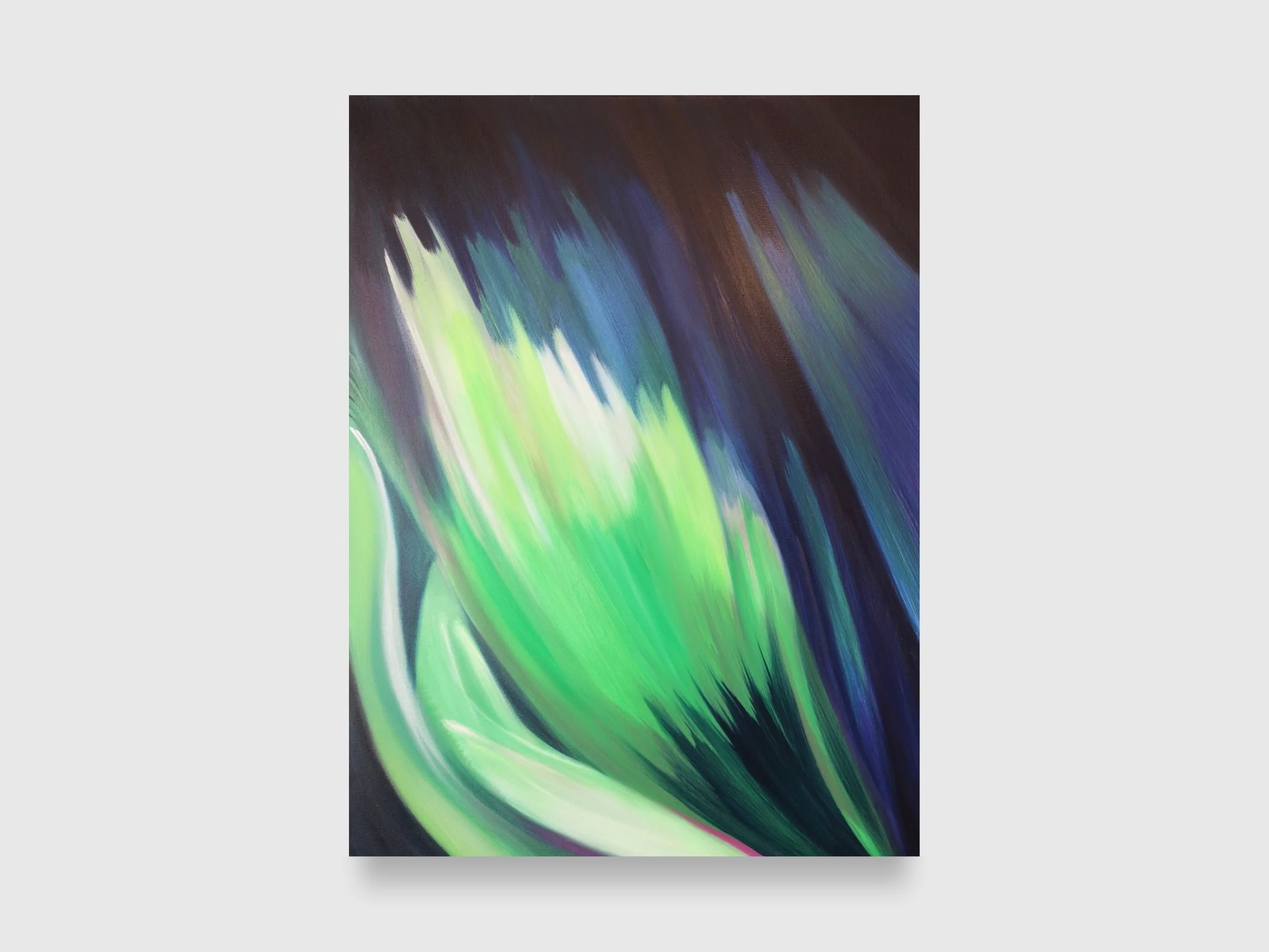 Aurora Borealis #2, 2025. Acrylic paint — 30 x 40 x 1.5 in.
