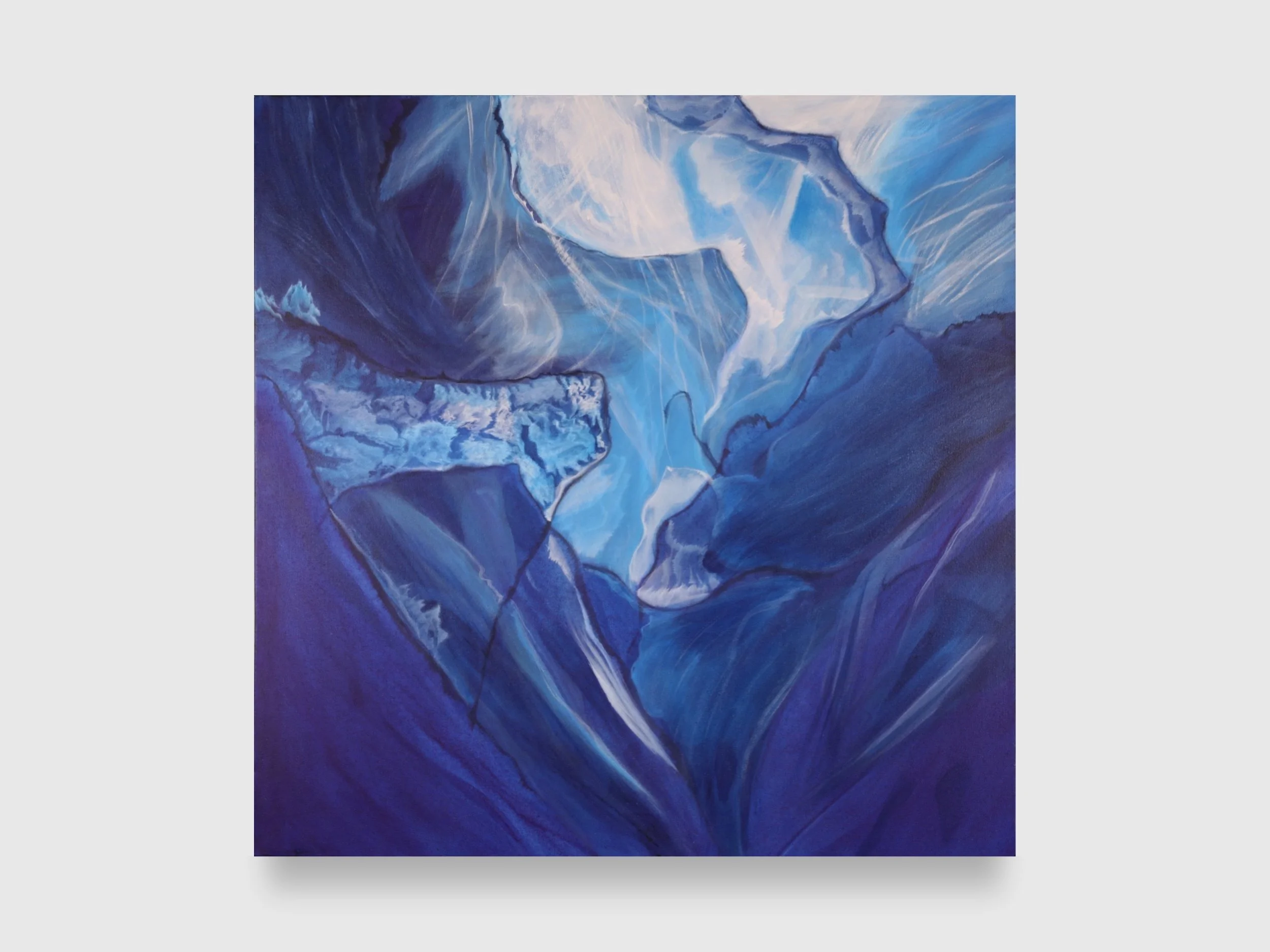 Ice Under Antarctica, 2025. Acrylic on canvas — 36 x 36 x 1.5 in.