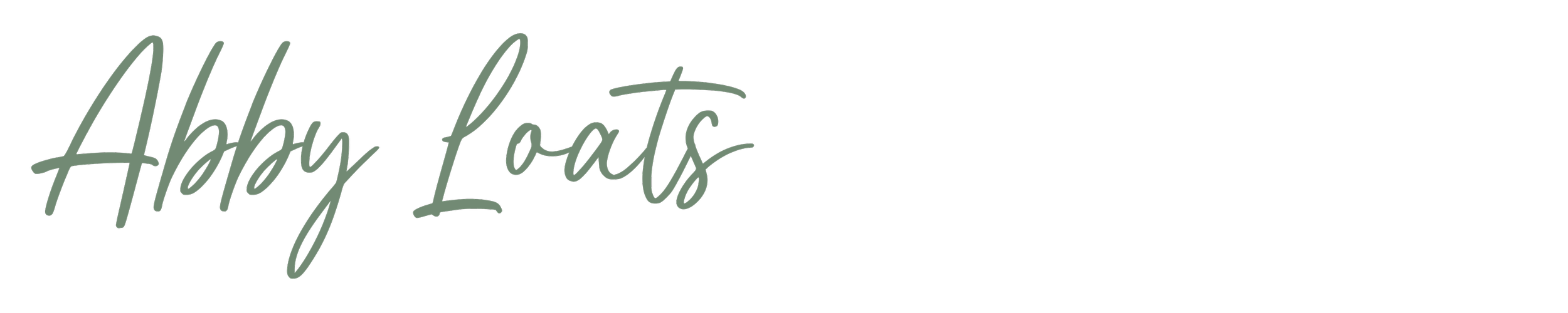 Text reading Abby Loats in cursive font