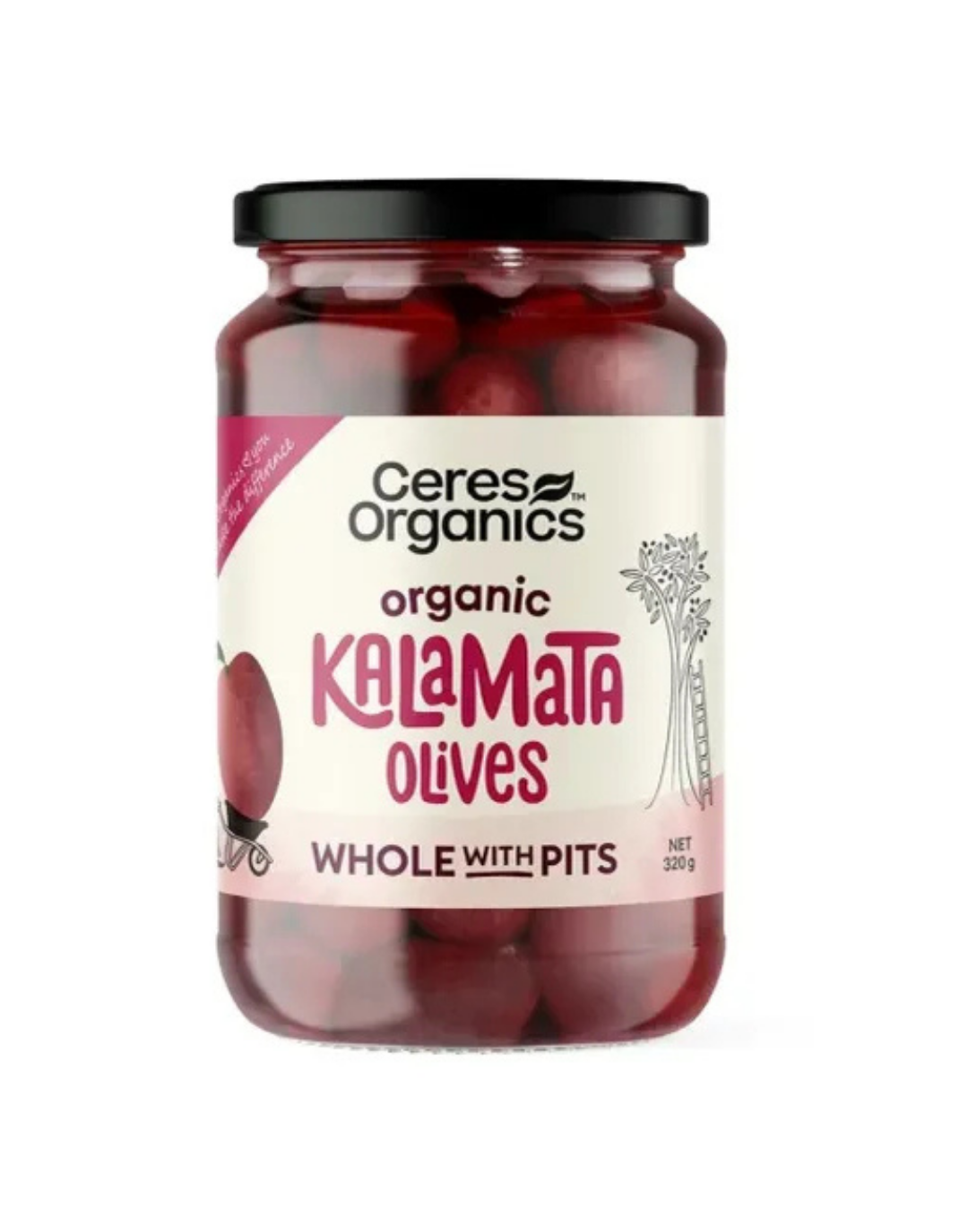 Ceres Organics Kalamata Olives WHOLE with PITS