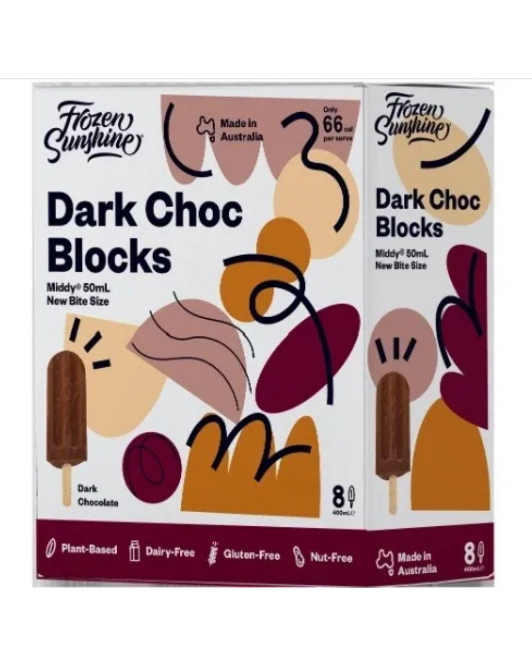 Frozen Sunshine - Dark Choc Blocks 8pk Middy Size