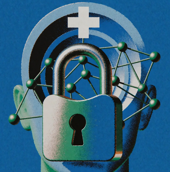 padlock data security digital network healthcare