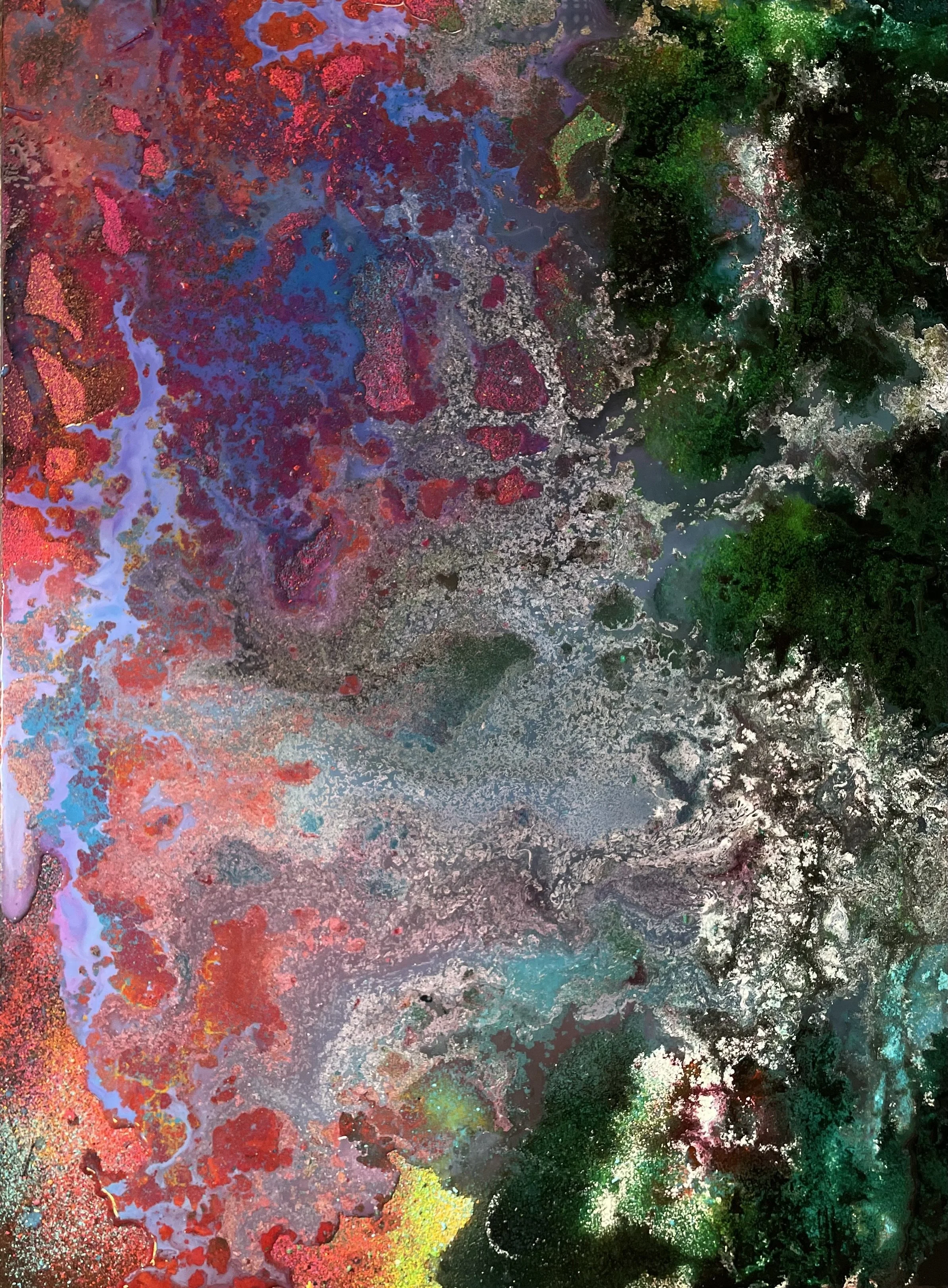 "If All the World was Made of Love" 
- Vertical

Mixed Media on Mirror

Available unframed 