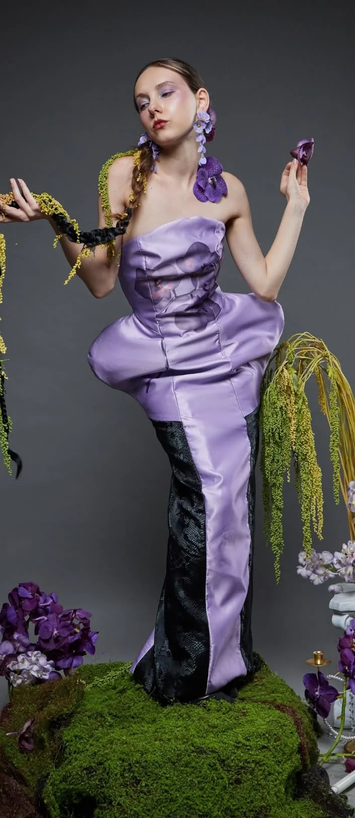 Lavender Orchid Column Gown
