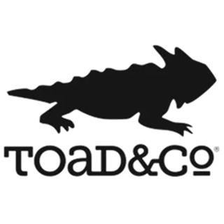 Toad and Company apparel logo available at Crazy Mountain Outdoor Company in Bozeman.