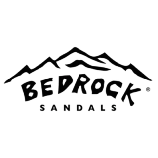 Bedrock sandals logo available at Crazy Mountain Outdoor Company in Bozeman.